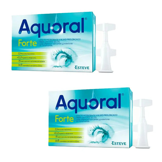 Aquoral Pack Forte Lubricating Ophthalmic Drops, 2 x 30 Single Dose