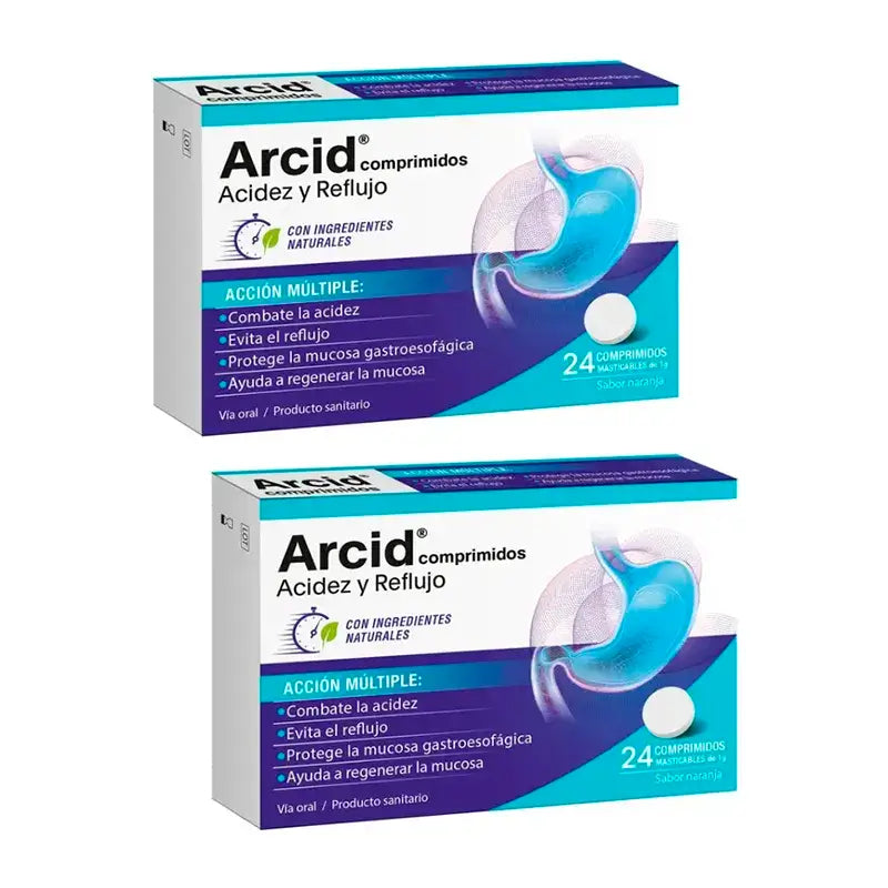Arcid Acid Heartburn & Reflux, Pack 2 x 24 tablets