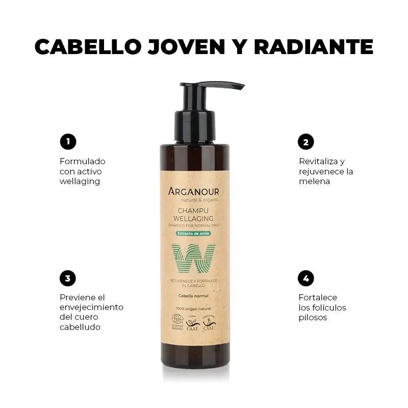Arganour Hair Wellaging Sulfate-Free Shampoo, 200 Ml