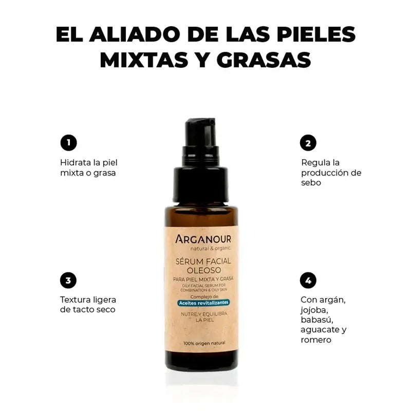 Arganour Facial Nourishing Facial Serum Oily/Mixed Skin, 50 Ml