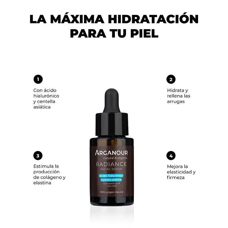 Arganour Facial Radiance Facial Serum Hyaluronic Acid And Centella Asiatica, 30 Ml