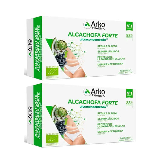Arkopharma Arkofluido Artichoke Forte Ultraconcentrate + Aloe Vera, 2X20 phials