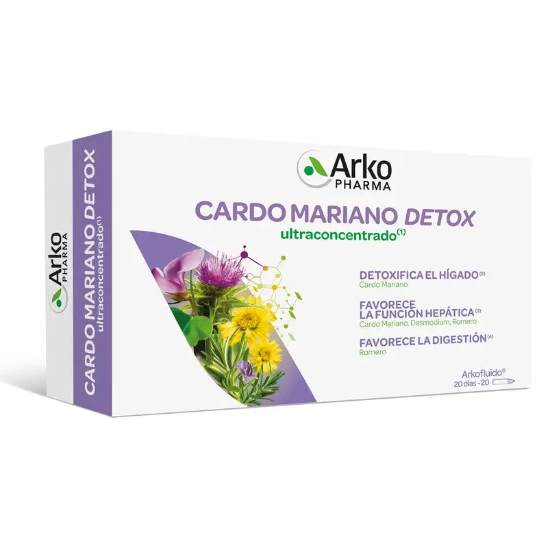 Arkofluido Milk Thistle Detox 20 Ampoules - Arkopharma