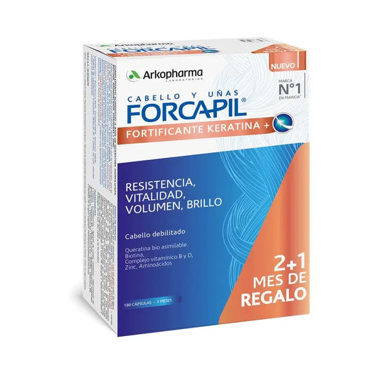 Forcapil Fortifying with Keratin 180 Capsules Pack 2+1 Arkopharma