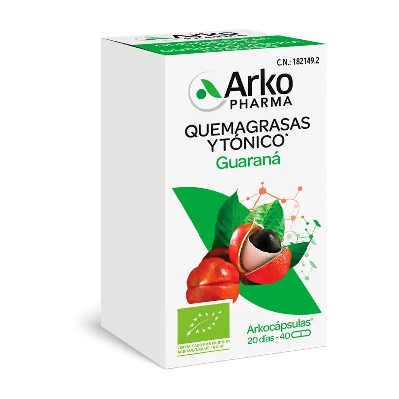 Arkopharma Arkocápsulas Guaraná Bio, 40 capsules