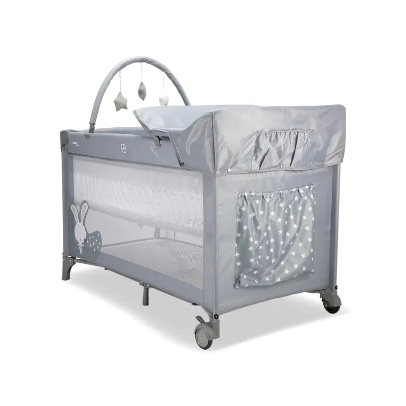 Asalvo Travel Crib Complete with Bunny Grey