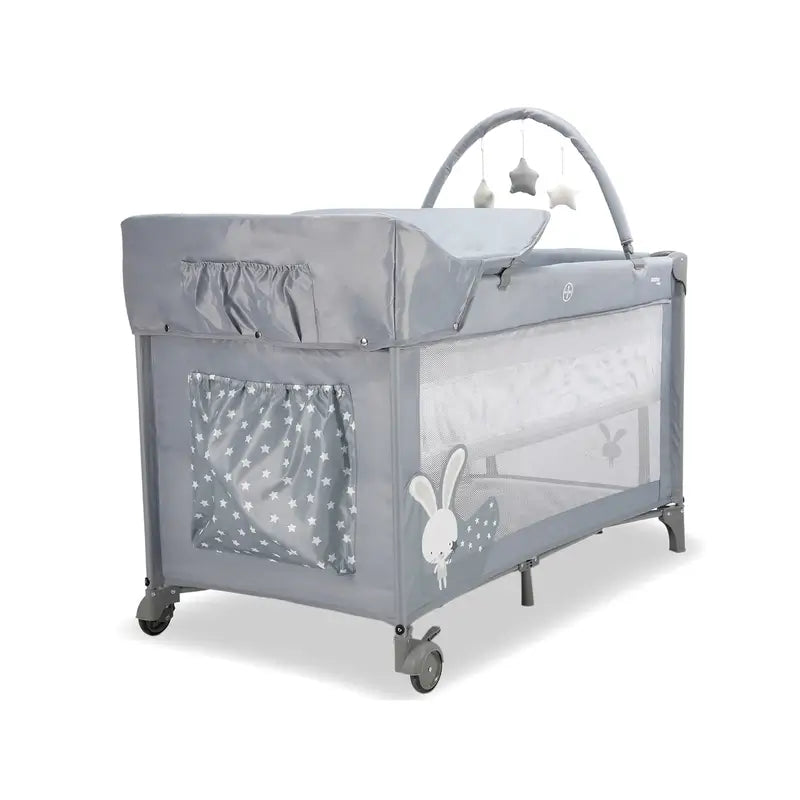 Asalvo Travel Crib Complete with Bunny Grey