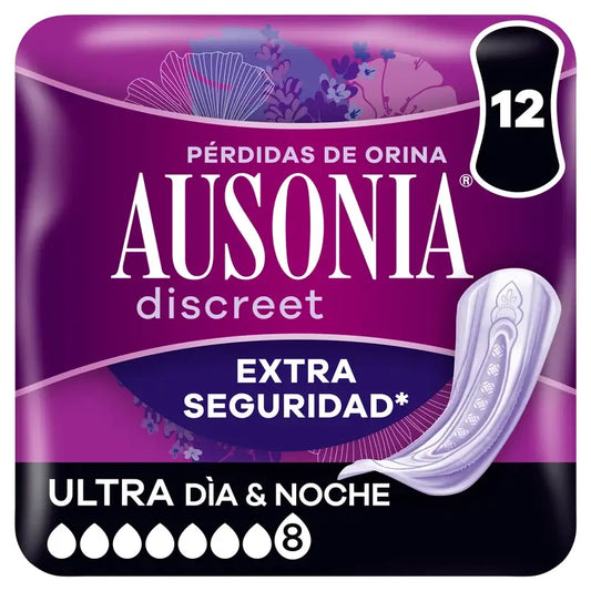 Ausonia Discreet Day & Night Ultra Urine Loss Pads, 12 Units