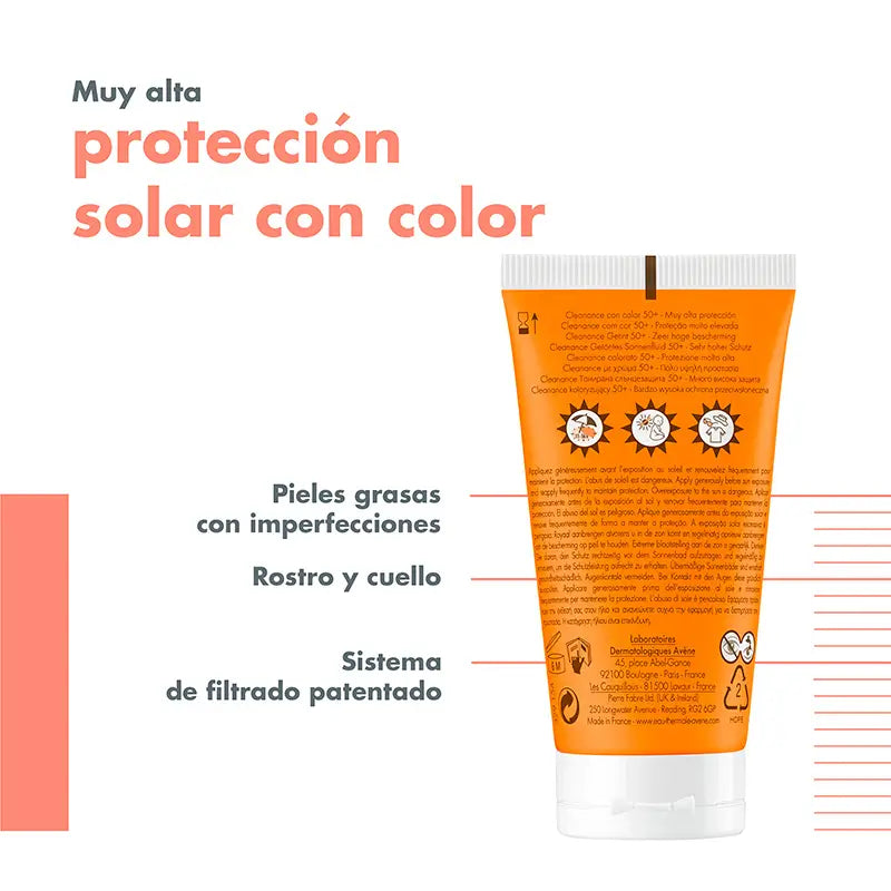 Avène Cleanance SPF 50+ Face Protector with Colour 50 ml