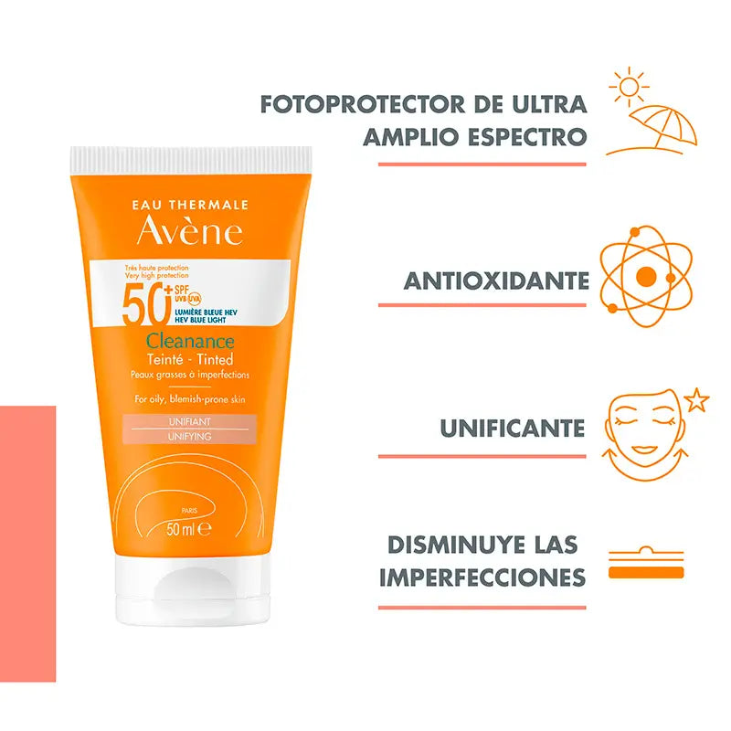 Avène Cleanance SPF 50+ Face Protector with Colour 50 ml