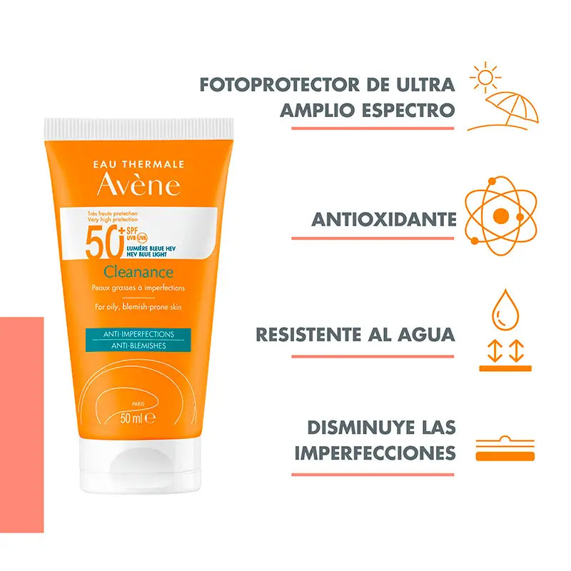 Avène Cleanance Solar SPF 50+, oily skin, 50 ml