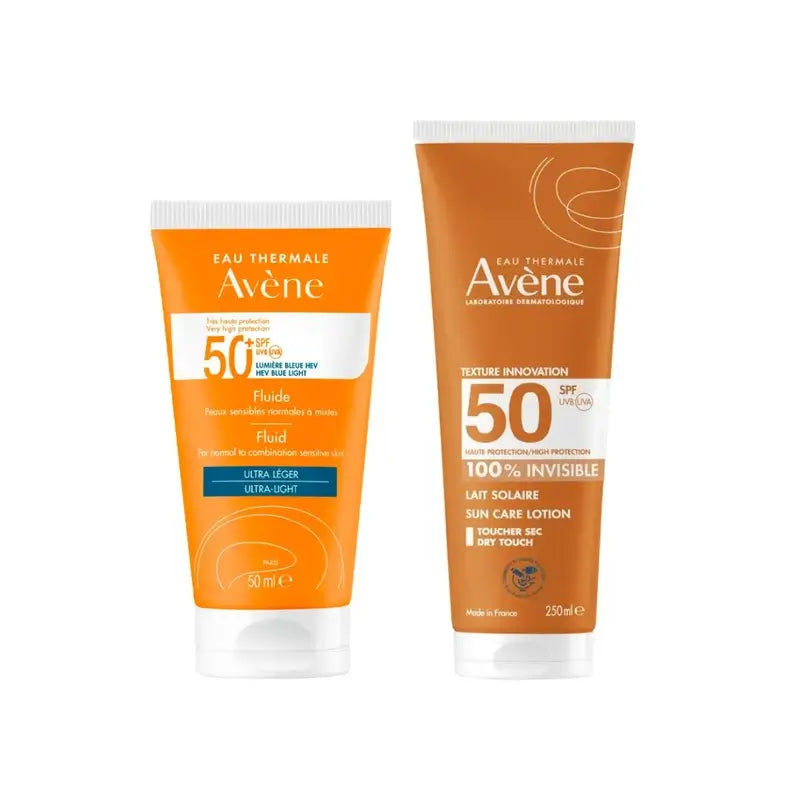 Avène Fluid Spf 50+ 50 Ml + Invisible Milk Spf 50 250 Ml