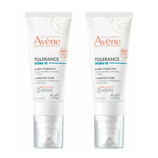 Avène Tolerance Hydra-10 Moisturising Fluid, Pack 2 x 40 ml