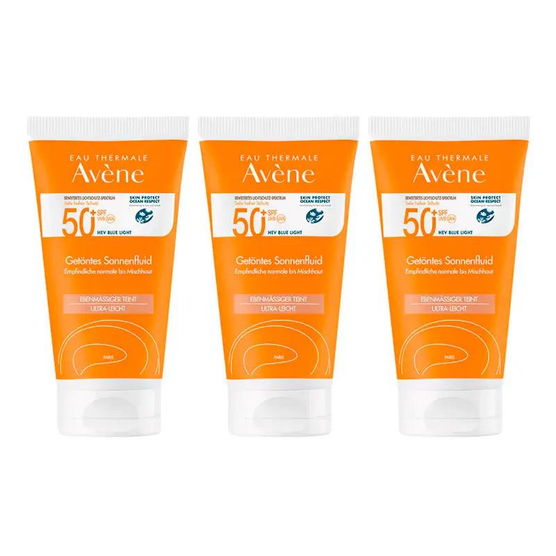 Avène Sun Care Fluid Spf50+ Colour, 3 x 50 ml