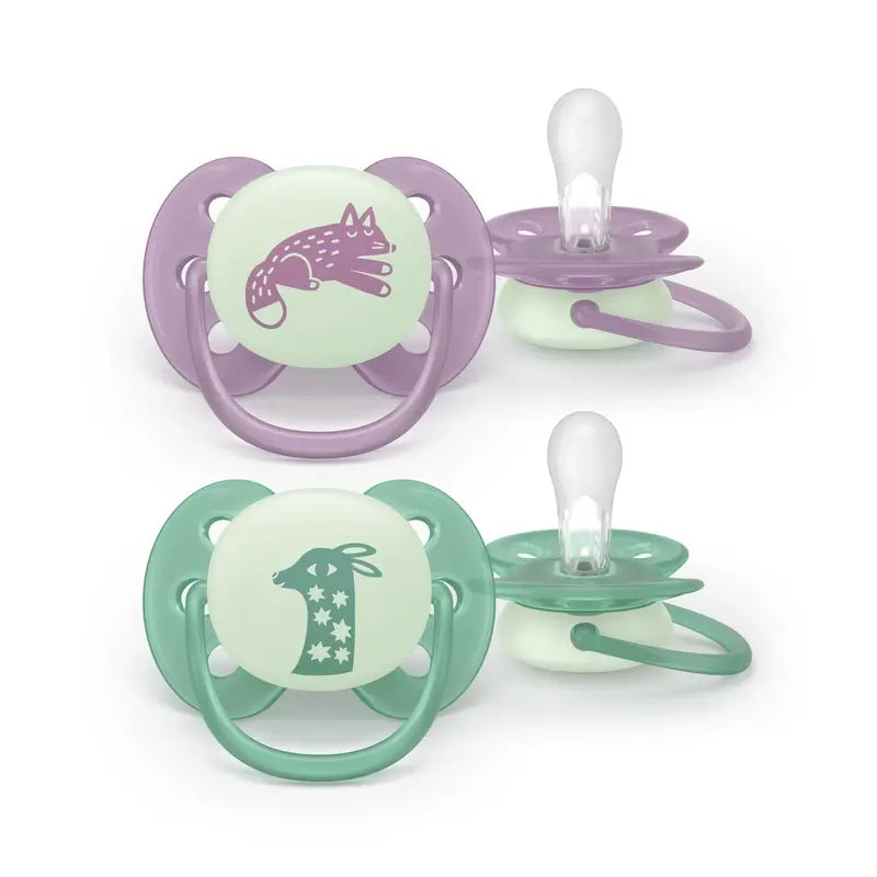 Avent 2 Ultra Soft Nocturnal Pacifiers