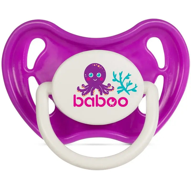 Baboo Symmetrical Silicone Pacifier, 0+ Months Purple