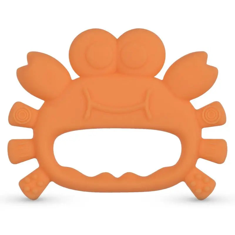 Baboo Crab Teether Silicone Teether, 4+ Months Orange