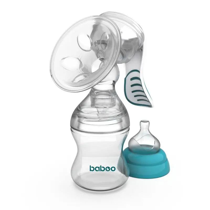 Baboo Manual Breast Pump With 4 Levels Of Suction Clear / Turquoise