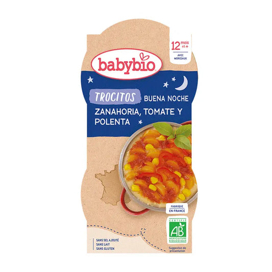 Babybio Good Night Carrot Tomato & Polenta Chunks, 2X200 g