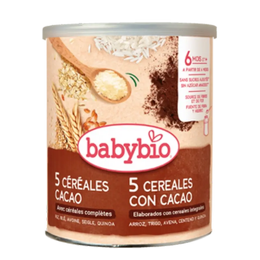 Babybio 5 Cereals with Cocoa , 220 grams