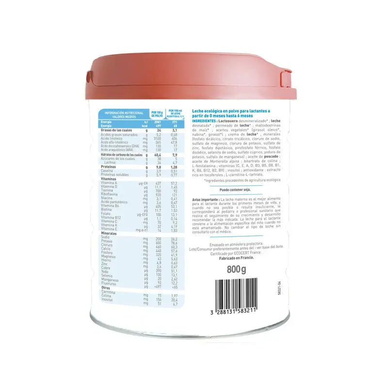 Babybio Primea 1 Cow's Milk for Infants 0-6 Months, 800 grams
