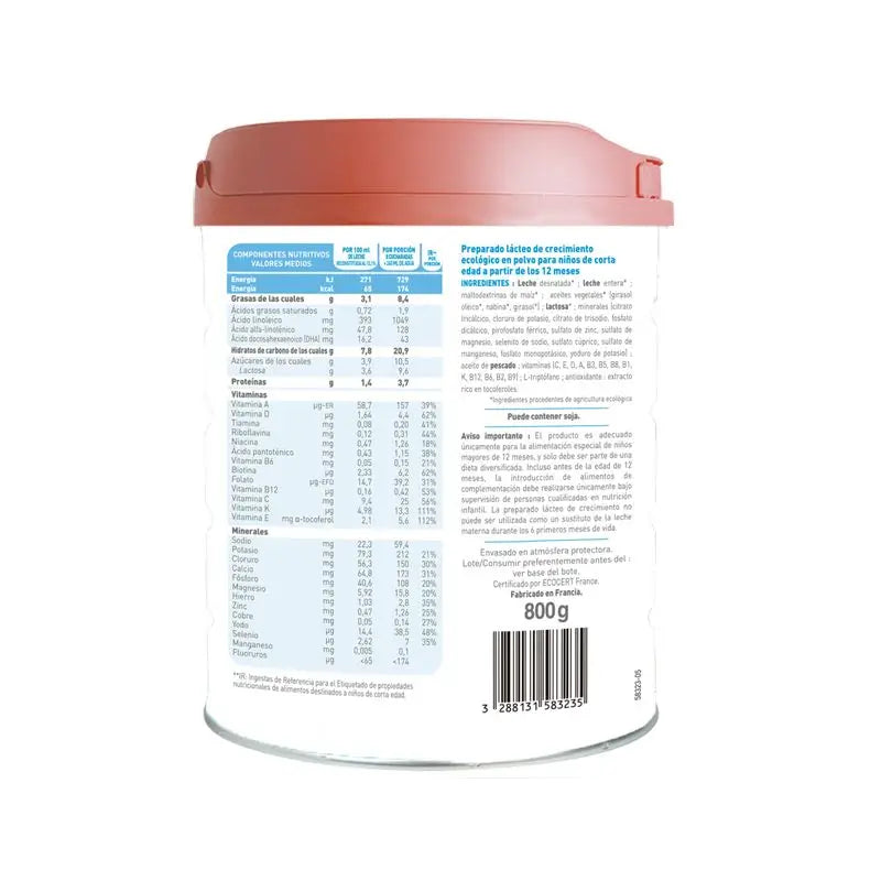 Babybio Primea 3 Cow's Milk Growth 12-36 Months, 800 grams