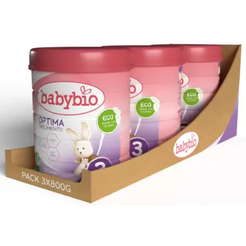 Babybio Optima 3 Cow's Milk 12-36 Months, Pack 3 x 800 grams