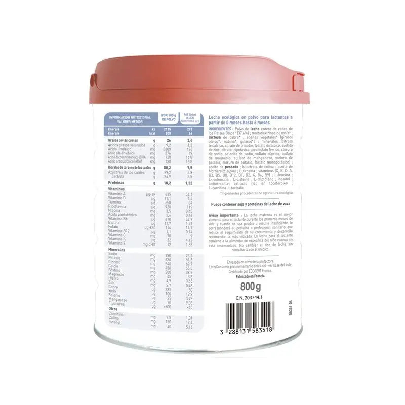 Babybio Caprea 1 Goat Milk 0-6 Months, Pack 6 x 800 g