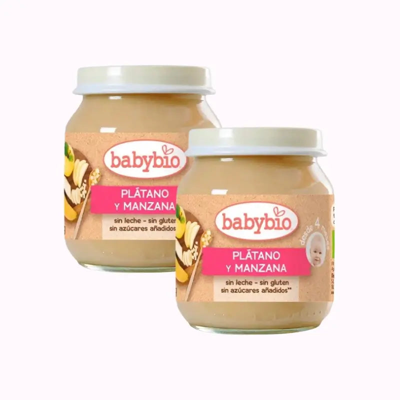 Babybio Banana and Apple, Pack 2 x 130 g