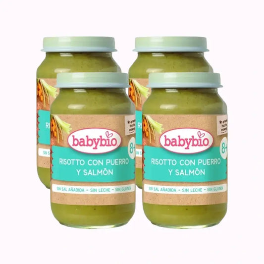 Babybio Leek Risotto With Salmon, Pack 4 x 200 grams
