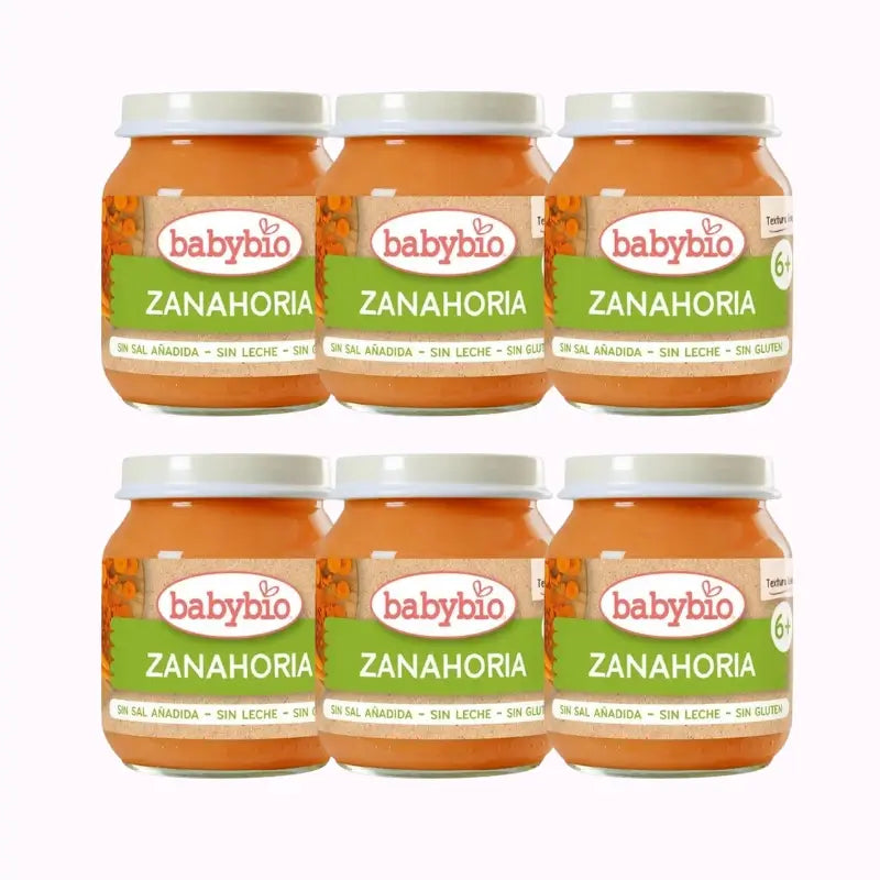 Babybio Carrot Jar, Pack 6 x 130 grams