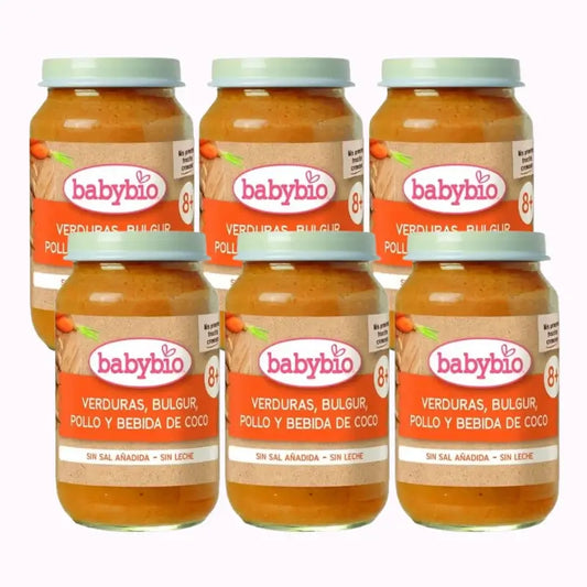 Babybio Vegetables Bulgur Chicken & Coconut Drink, Pack 6 x 200 g