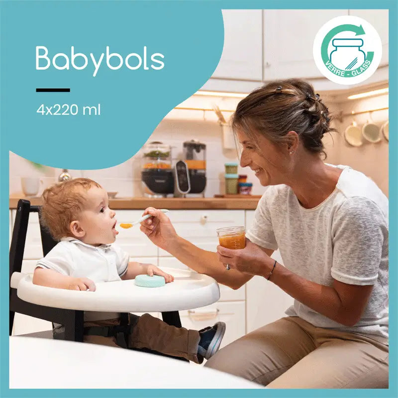 Babymoov Babybols 4 Glass Storage and Transport Bottles 220ml