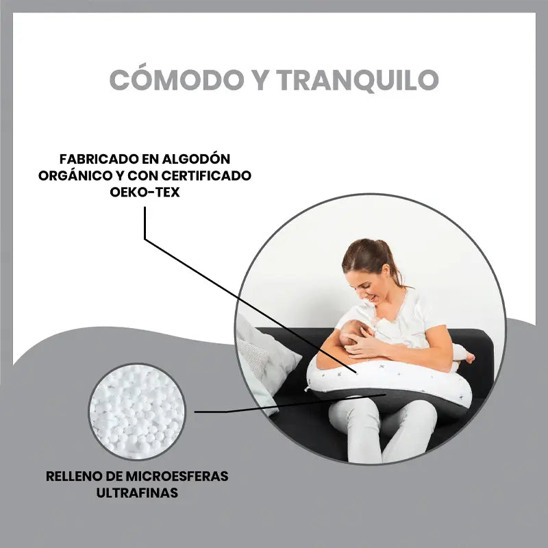 Babymoov Maternity & Nursing Pillow Doomoo Buddy Grey Stars