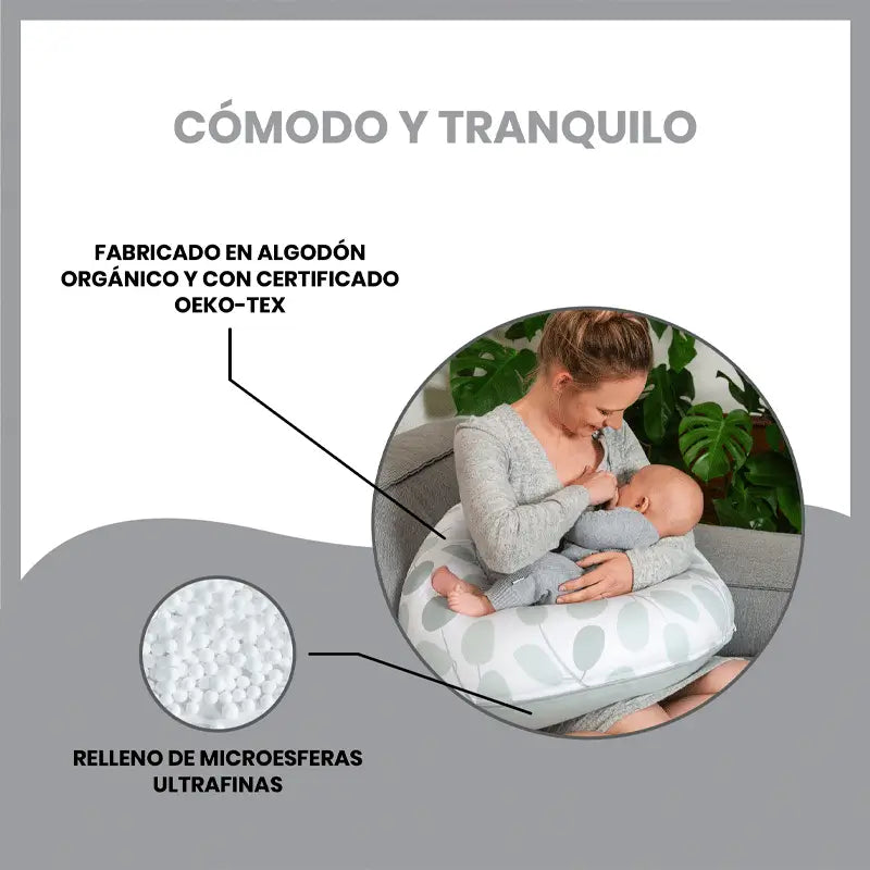 Babymoov Maternity & Nursing Pillow Doomoo Buddy Leaves Aquagreen