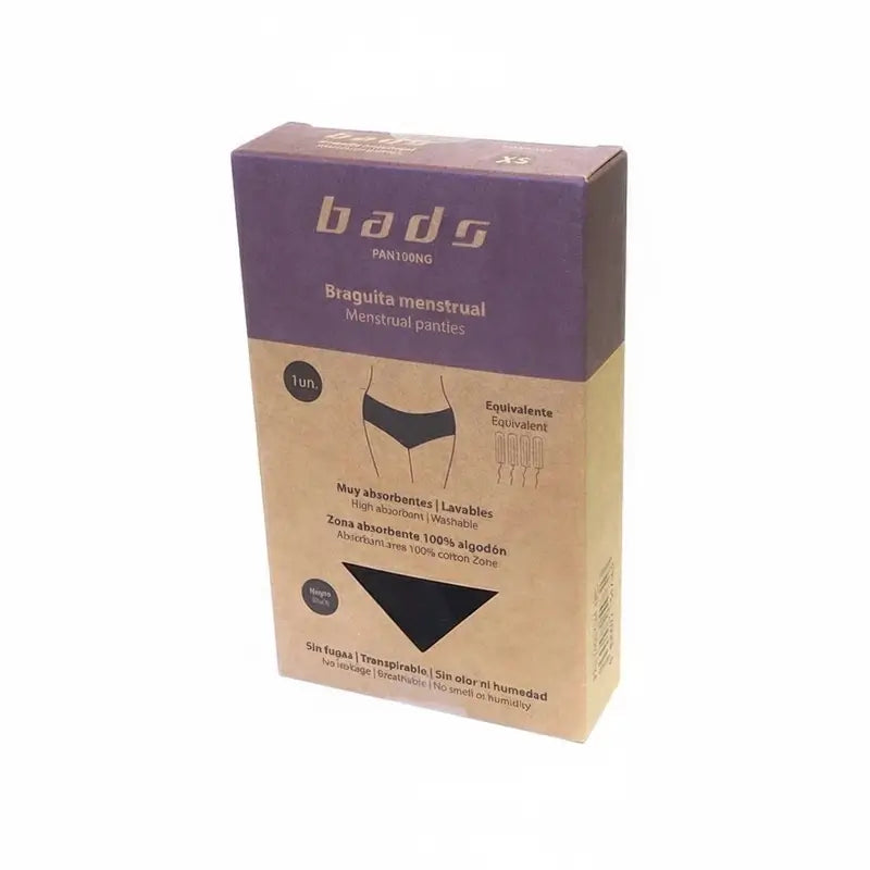 Bads Menstrual Panty Black With Seam Size XS