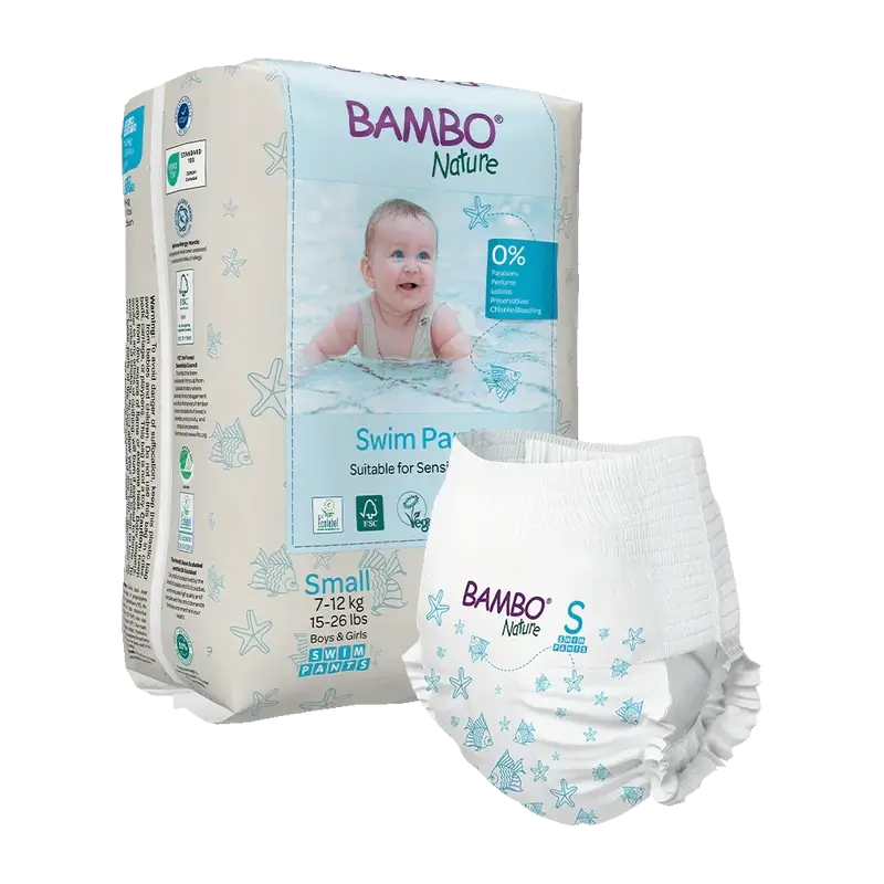Bambo Nature Water Nappies Size S (7-12Kg), 12 Units