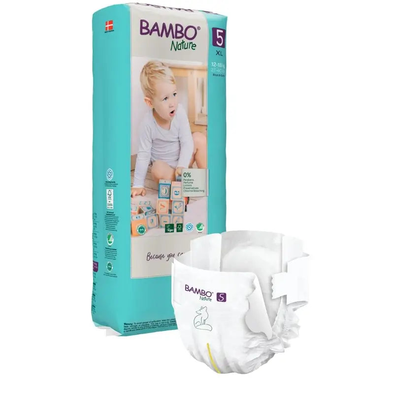 Bambo Nature Nappies Size 5 (12-18 Kg), 44 pcs.