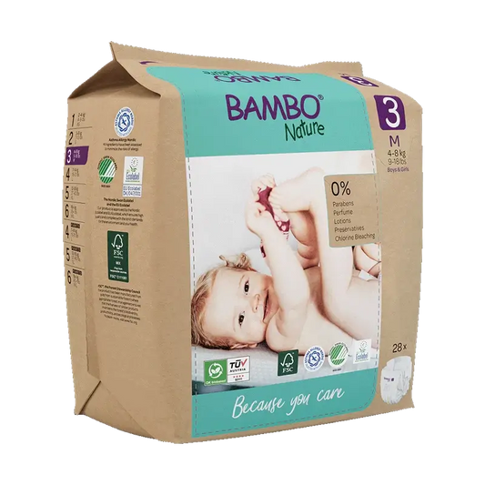 Bambo Nature Nappies Size 3(4-8Kg), 28 units
