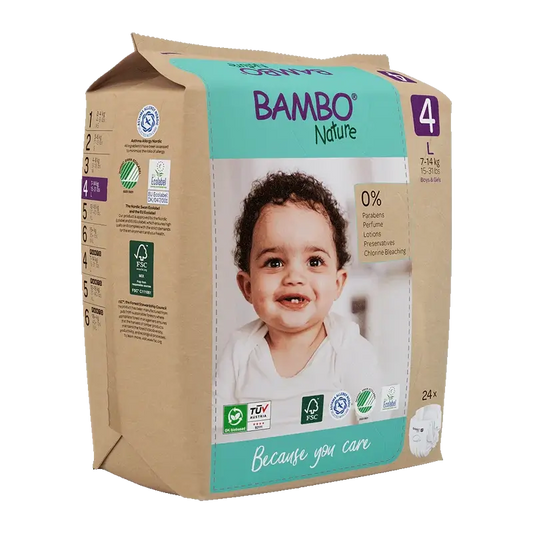 Bambo Nature Nappies Size 4(7-14Kg), 24 pieces