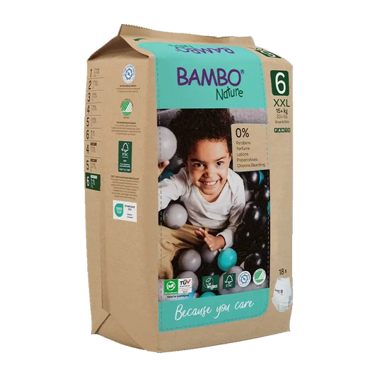 Bambo Nature Pants Nappies Size 6 (+18Kg), 18 pieces