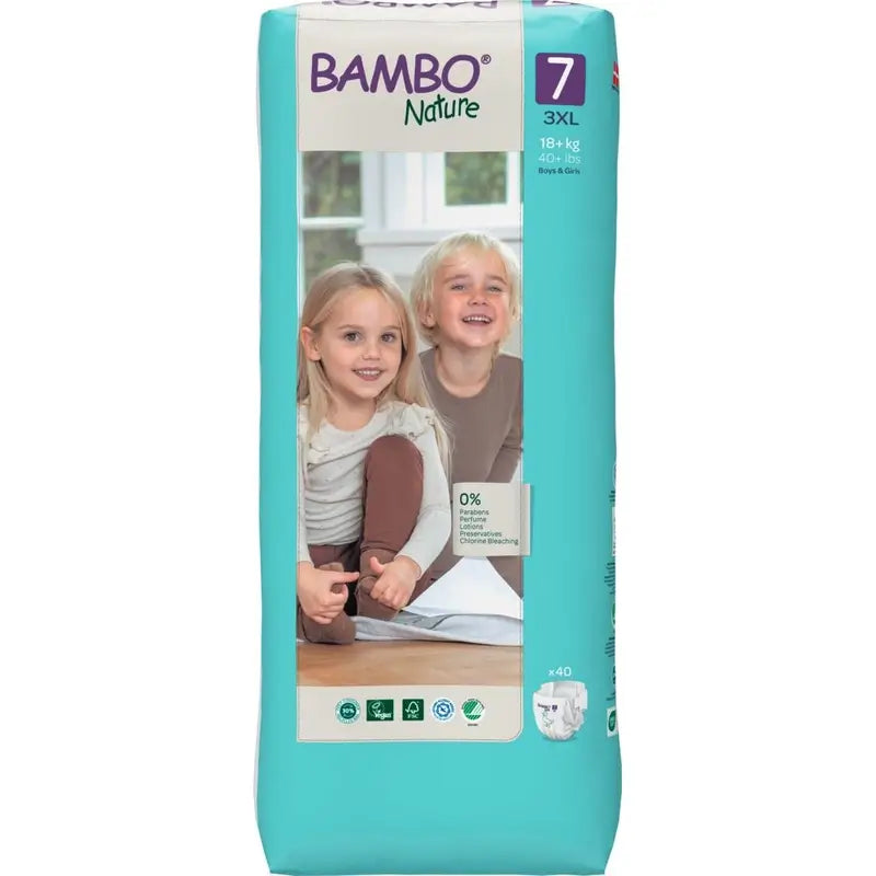 Bambo Nature Nappies Size 7 (18+ Kg), 40 pcs.