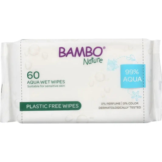 Bambo Nature Aqua Wet Wipes, 60 wipes