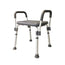 adjustable shower bench with armrests, grey