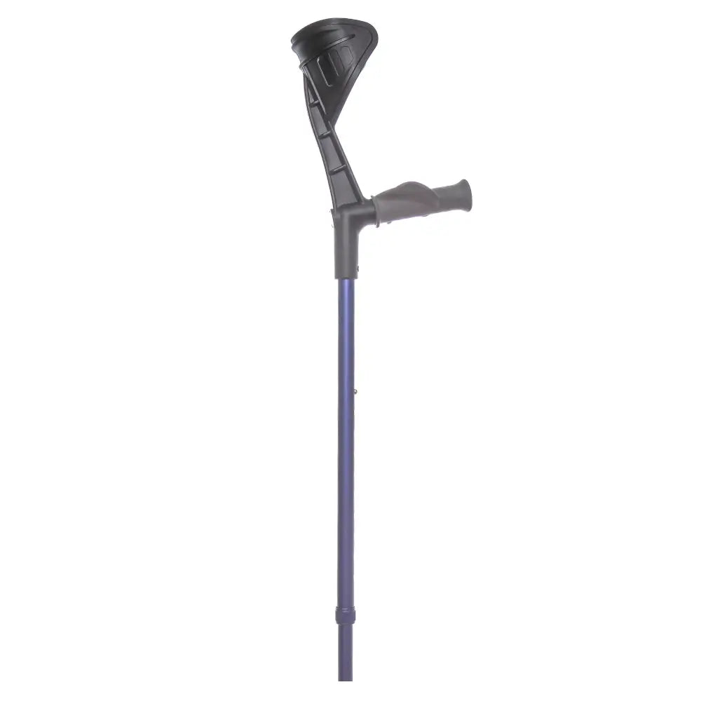 Anatomical walking stick, soft grip, blue shaft (pair)