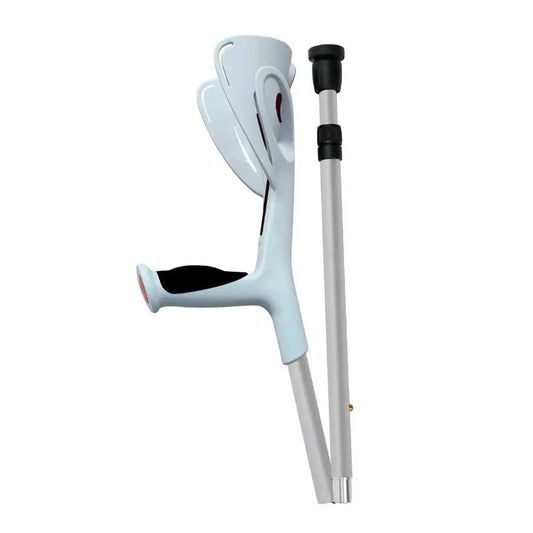 Folding English walking stick, soft-grip, grey (pair)
