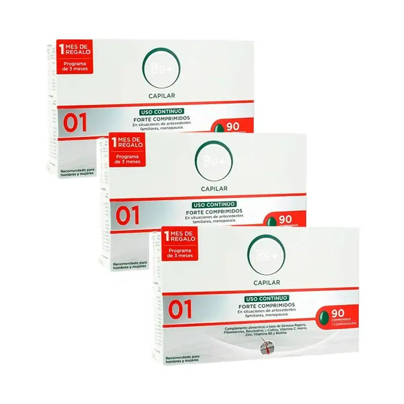 Be+ Capilar Anticaida Forte Continuous Use, Pack 3 x 90 tablets