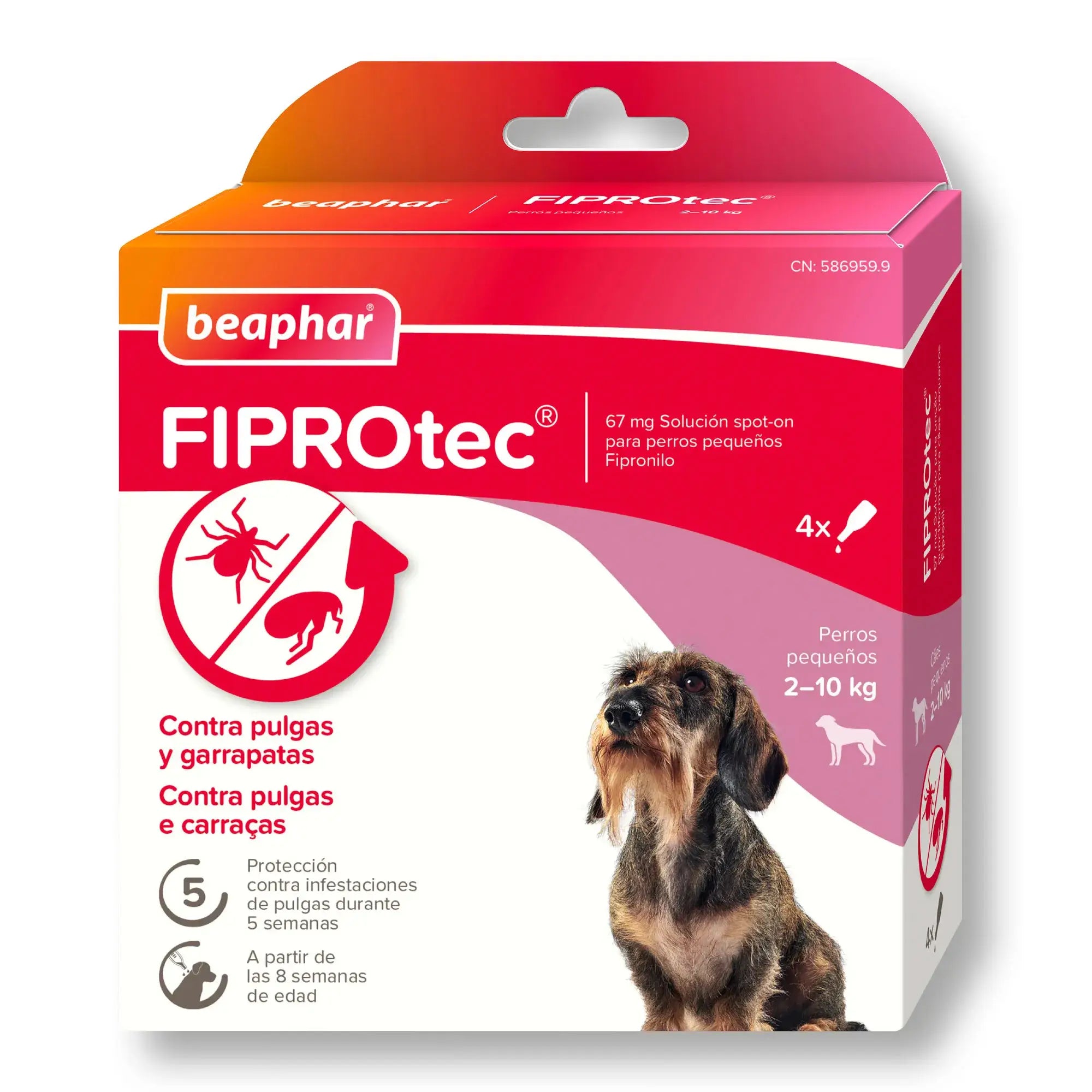 Beaphar Fiprotec Spot On Small Dog 2-10Kg 4 Pip x 0.67 ml