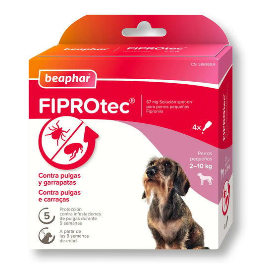 Beaphar Fiprotec Spot On Small Dog 2-10Kg 4 Pip x 0.67 ml