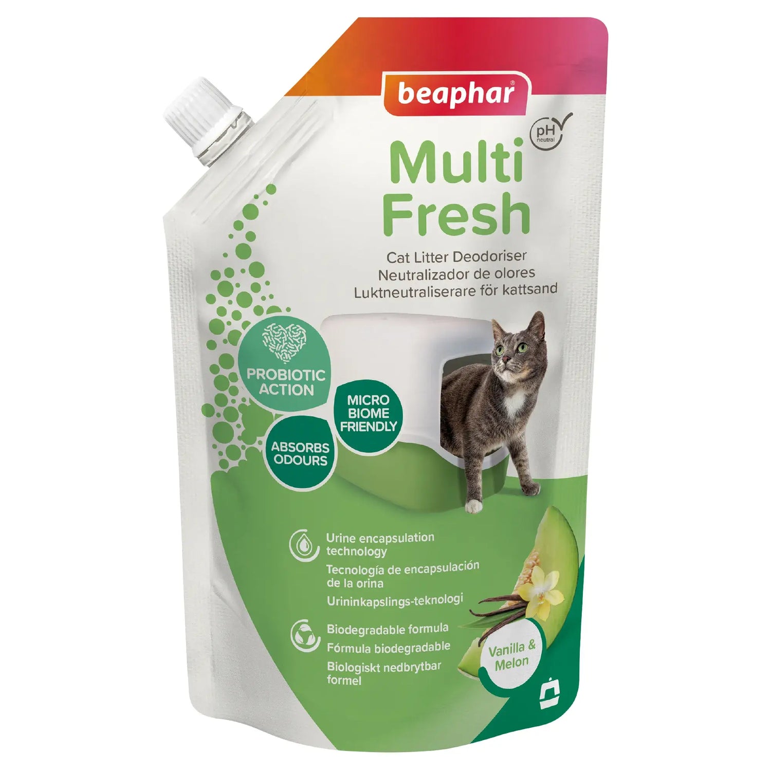 Beaphar Multifresh Neutralises Odour Neutralises Sand Melon Vanilla, 400 grams